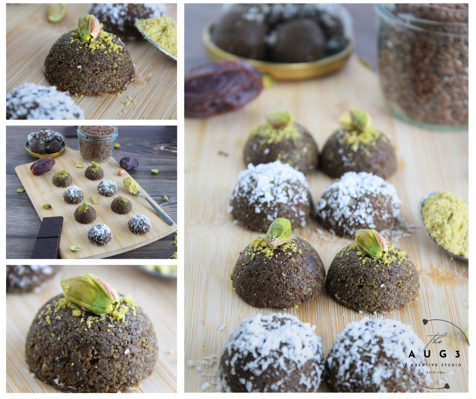 Brain Boost Bliss Balls with Pistachios, Walnuts & Dark Chocolate- Set 2 of 3