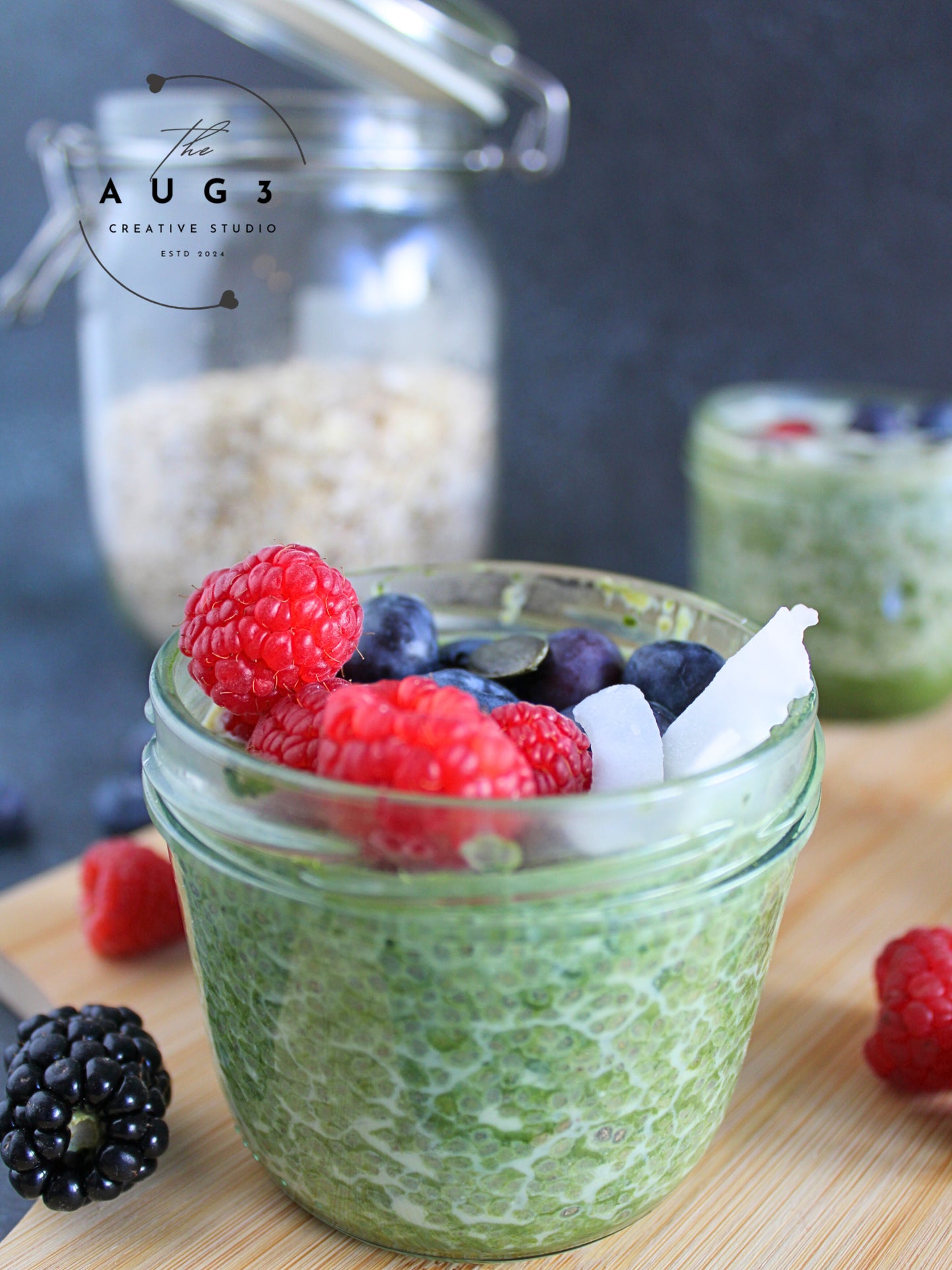 No-Bake Matcha Chia Pudding- Set 2 of 3