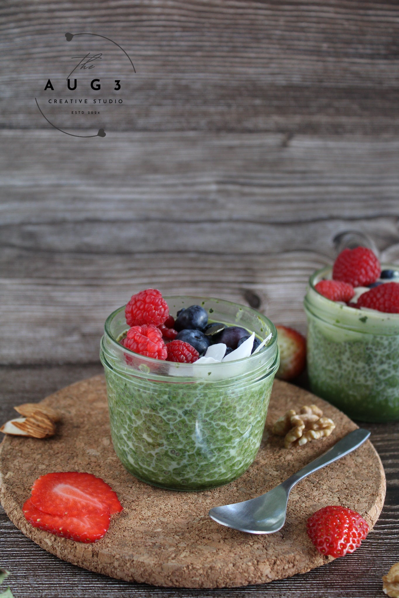 No-Bake Matcha Chia Pudding- Set 3 of 3