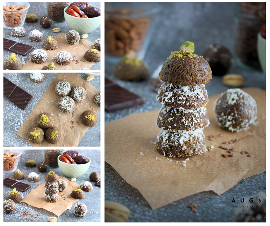 Brain Boost Bliss Balls with Pistachios, Walnuts & Dark Chocolate- Set 3 of 3