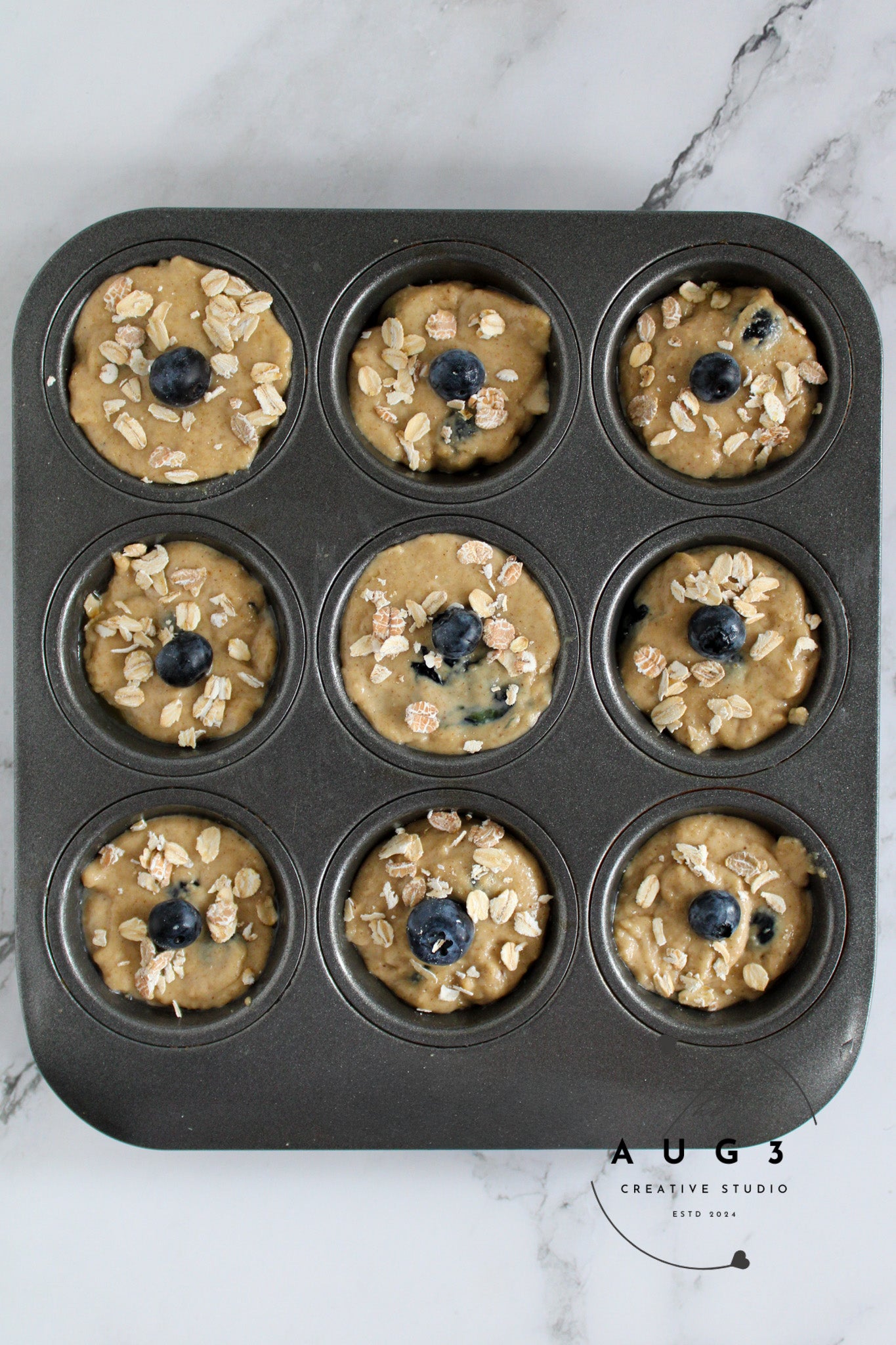 High-Protein Blueberry Cottage Cheese Oat Muffins