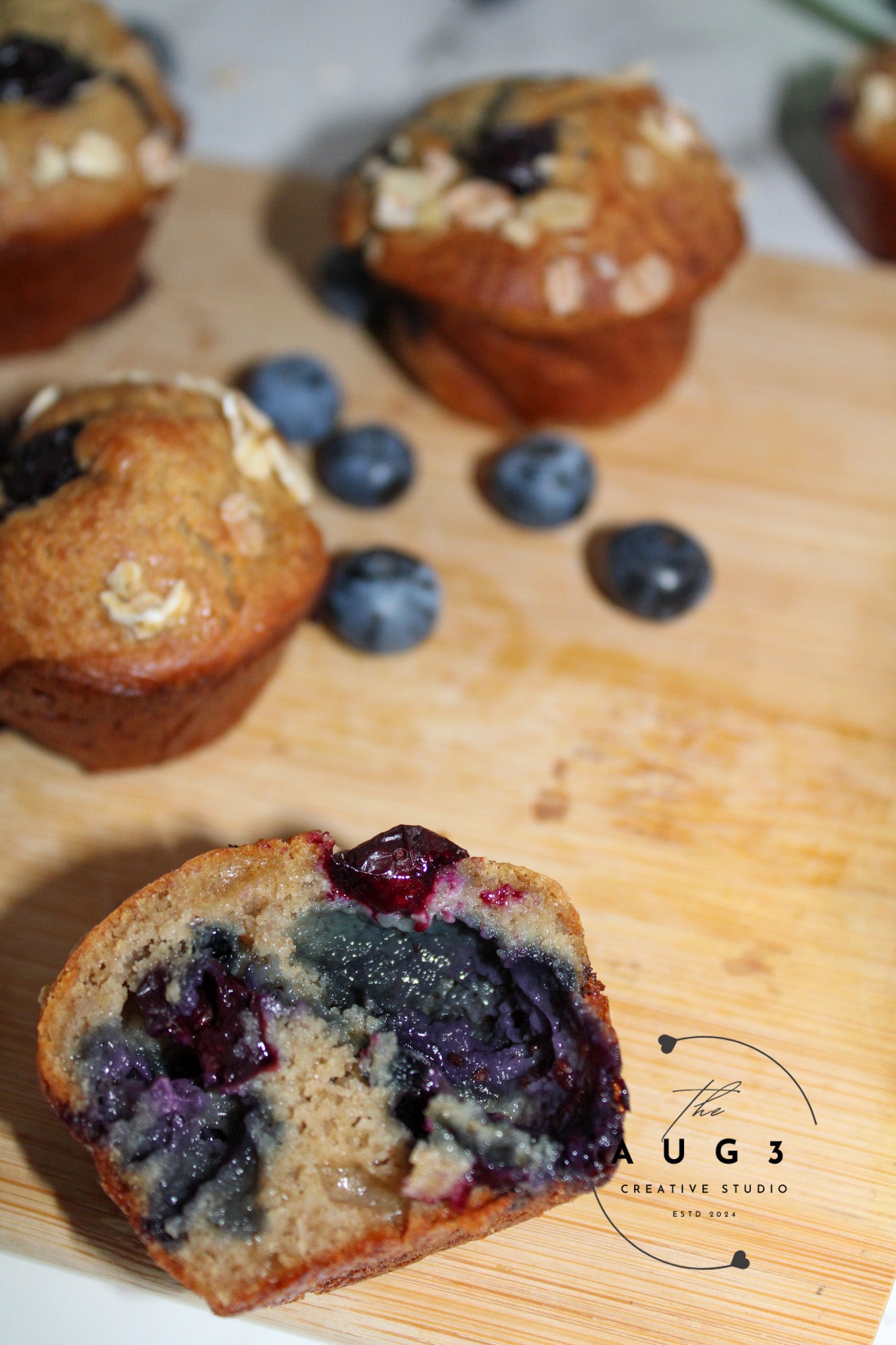 High-Protein Blueberry Cottage Cheese Oat Muffins