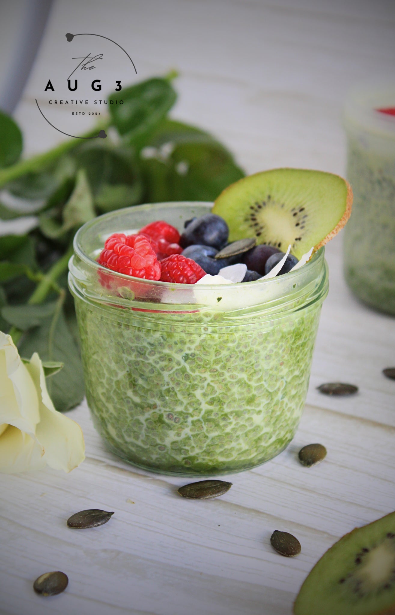 No-Bake Matcha Chia Pudding- Set 1 of 3