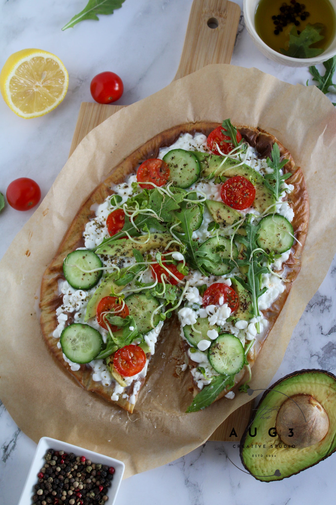 High Protein Cottage Cheese Flatbread