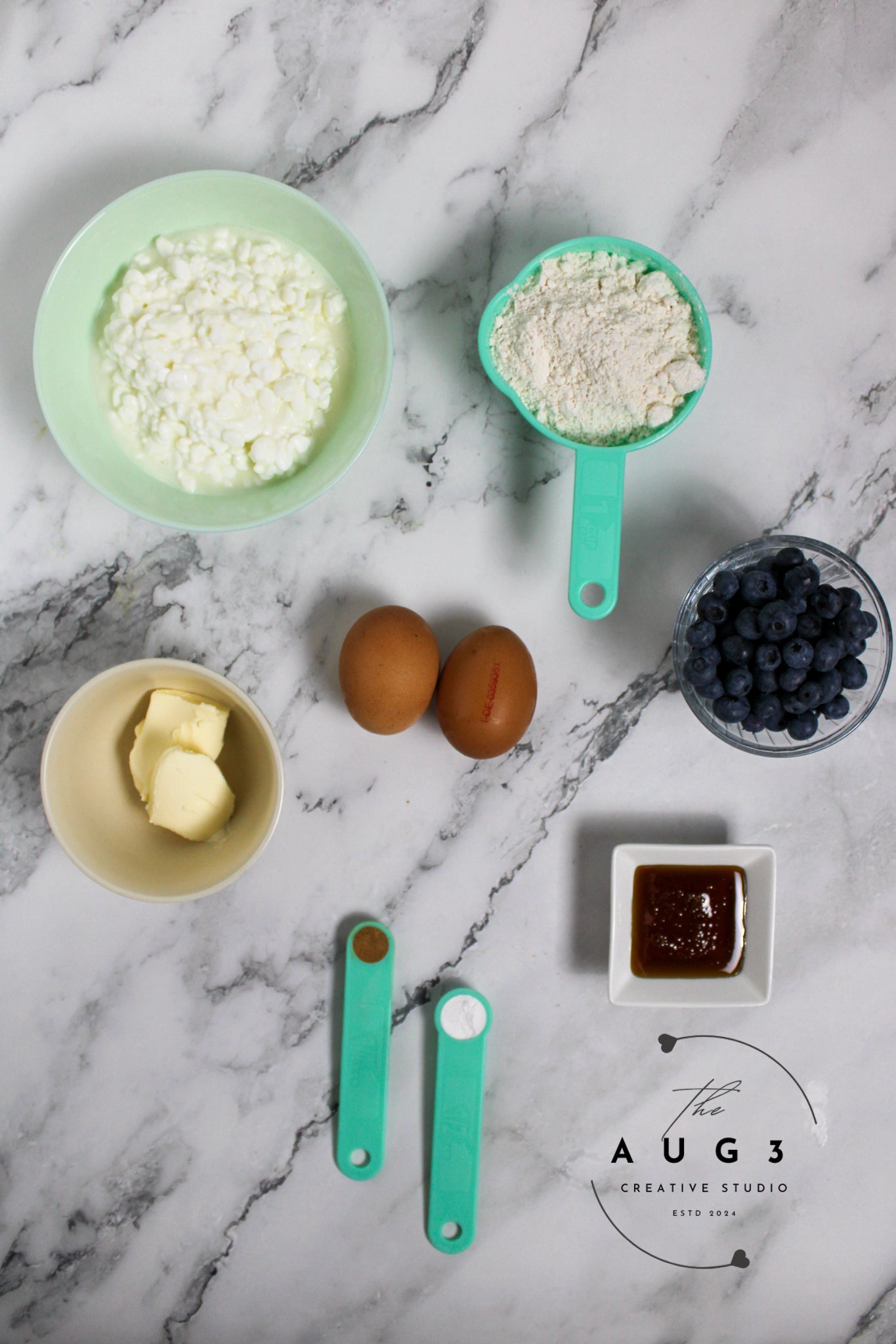 High-Protein Lemon Blueberry Cottage Cheese Pancakes