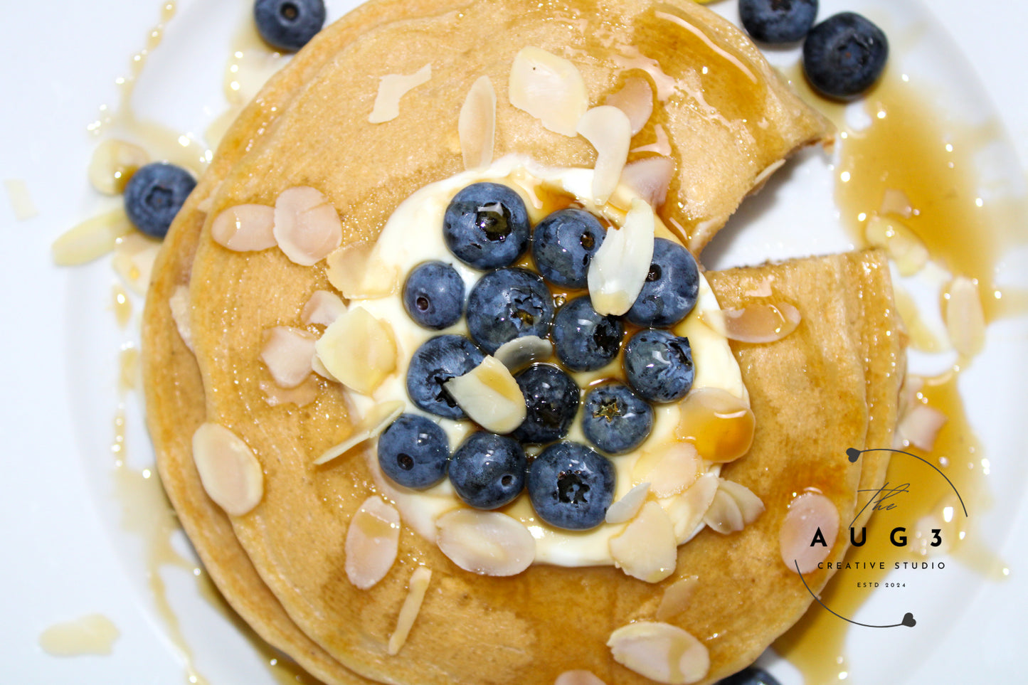 High-Protein Lemon Blueberry Cottage Cheese Pancakes