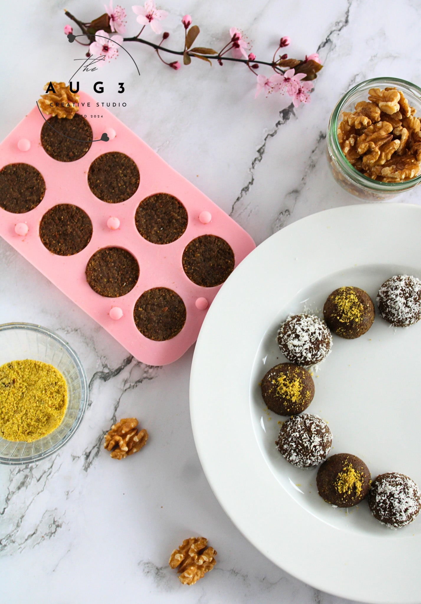Brain Boost Bliss Balls with Pistachios, Walnuts & Dark Chocolate- Set 1 of 3