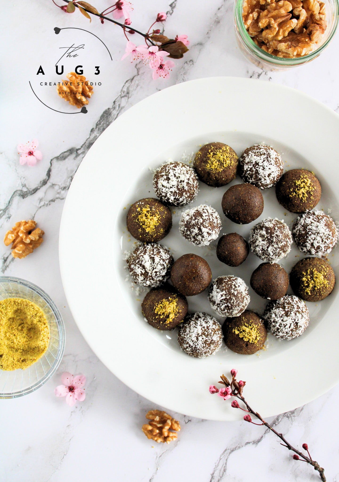Brain Boost Bliss Balls with Pistachios, Walnuts & Dark Chocolate- Set 1 of 3