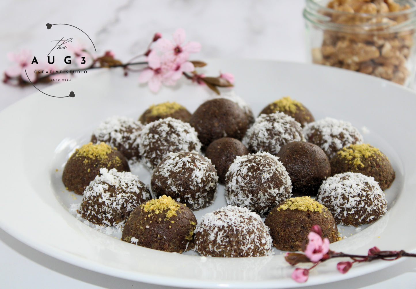 Brain Boost Bliss Balls with Pistachios, Walnuts & Dark Chocolate- Set 1 of 3
