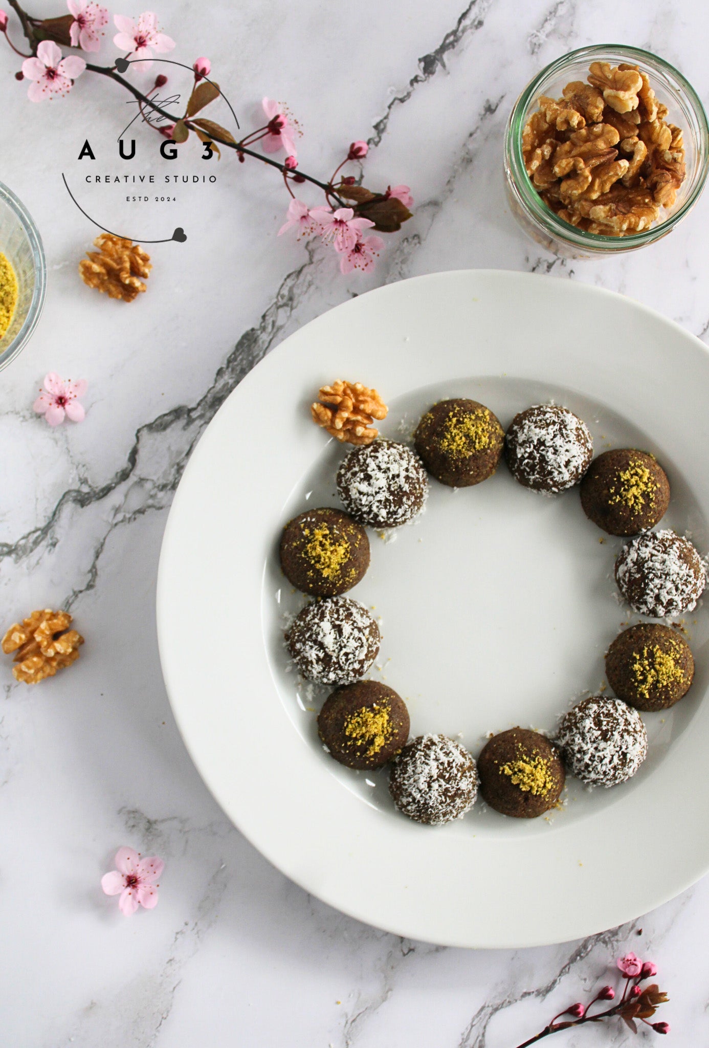 Brain Boost Bliss Balls with Pistachios, Walnuts & Dark Chocolate- Set 1 of 3