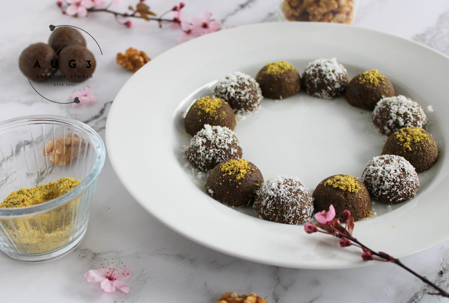 Brain Boost Bliss Balls with Pistachios, Walnuts & Dark Chocolate- Set 1 of 3