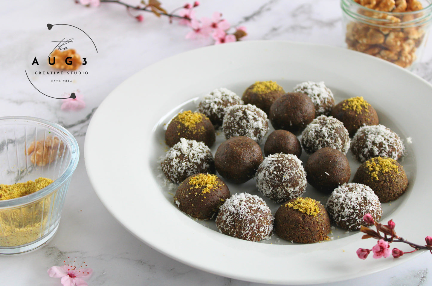Brain Boost Bliss Balls with Pistachios, Walnuts & Dark Chocolate- Set 1 of 3