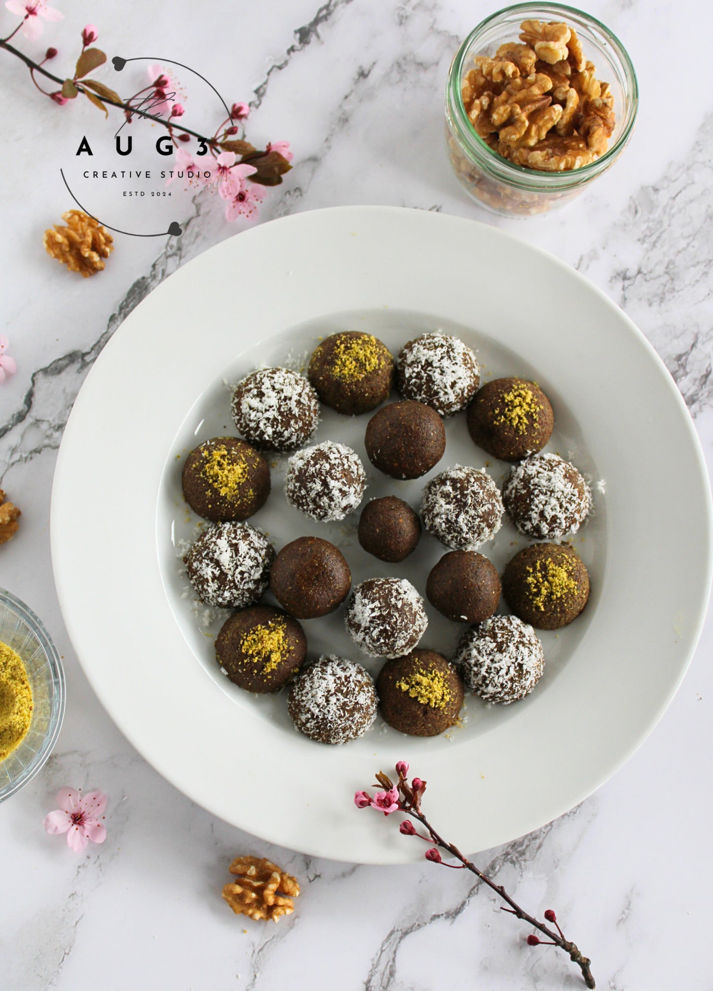 Brain Boost Bliss Balls with Pistachios, Walnuts & Dark Chocolate- Set 1 of 3