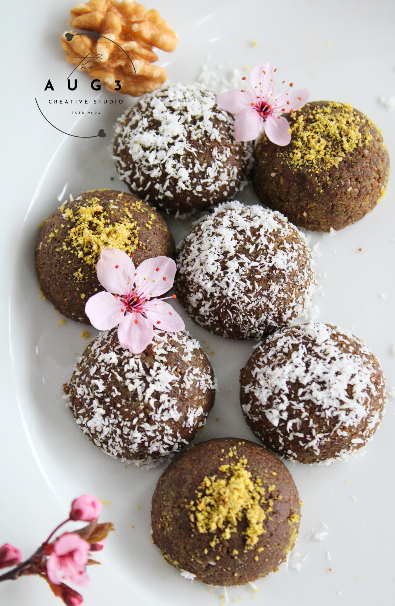 Brain Boost Bliss Balls with Pistachios, Walnuts & Dark Chocolate- Set 1 of 3