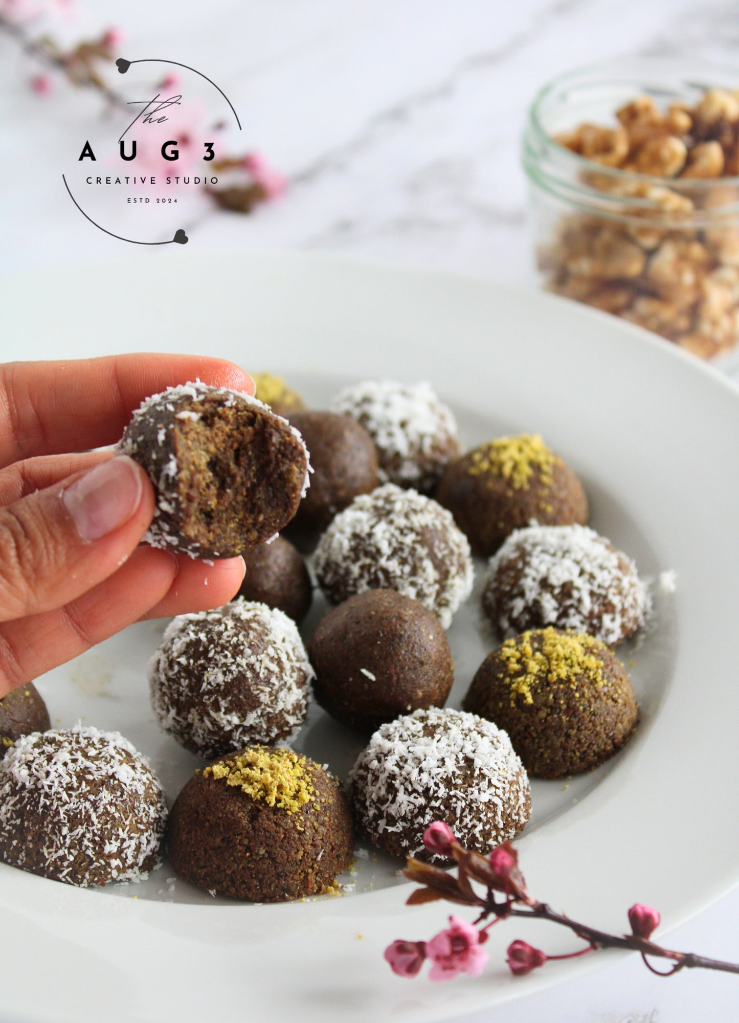 Brain Boost Bliss Balls with Pistachios, Walnuts & Dark Chocolate- Set 1 of 3
