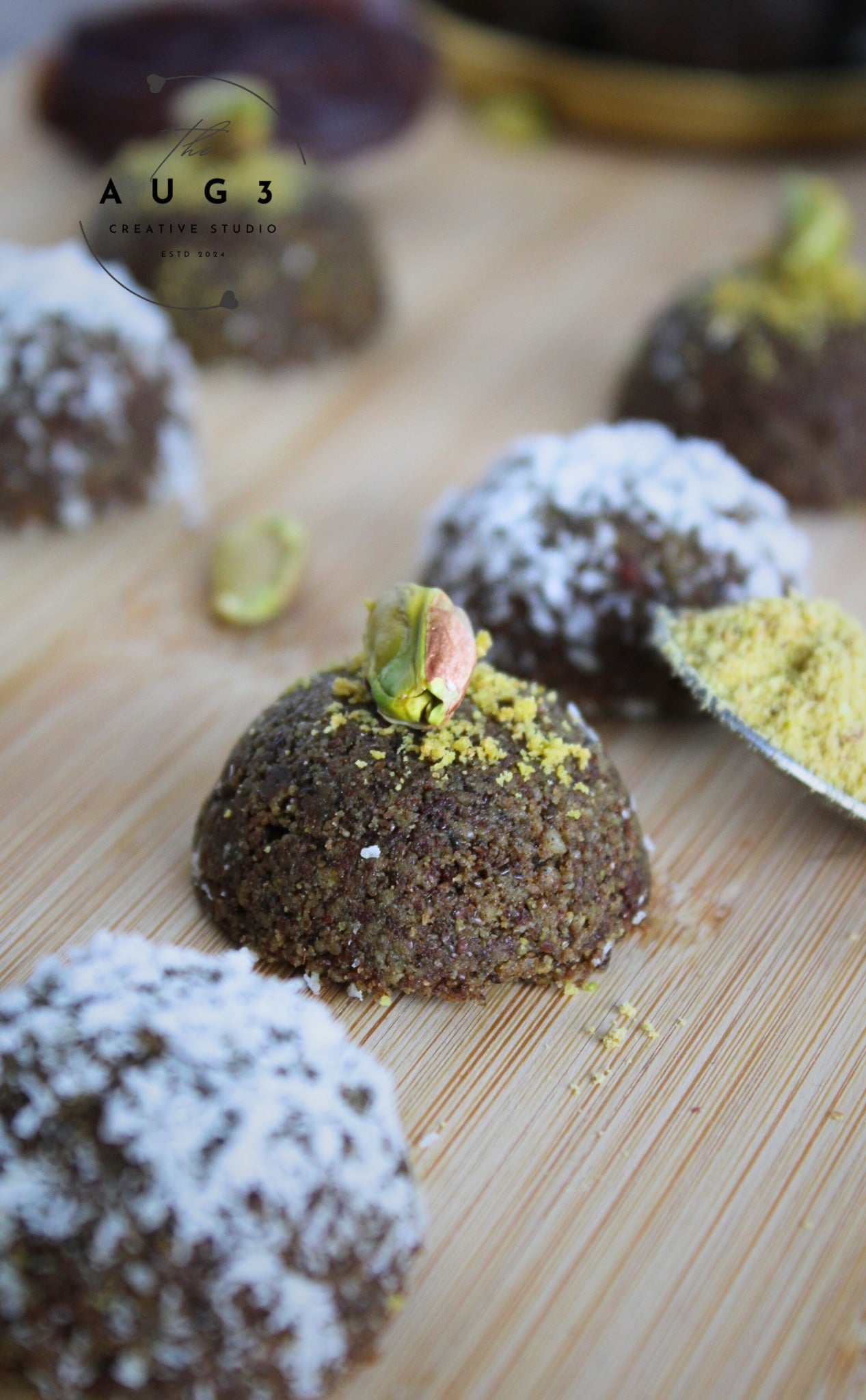 Brain Boost Bliss Balls with Pistachios, Walnuts & Dark Chocolate- Set 2 of 3