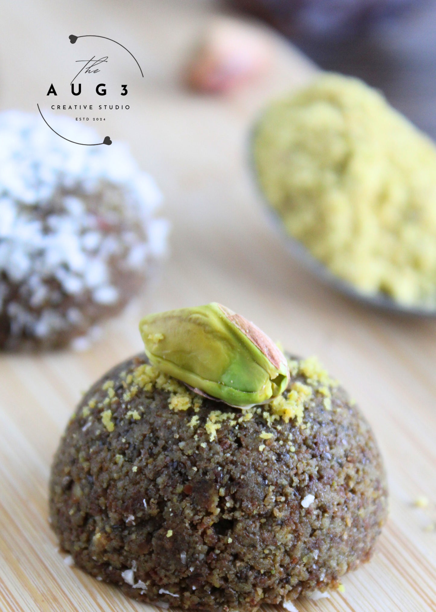 Brain Boost Bliss Balls with Pistachios, Walnuts & Dark Chocolate- Set 2 of 3