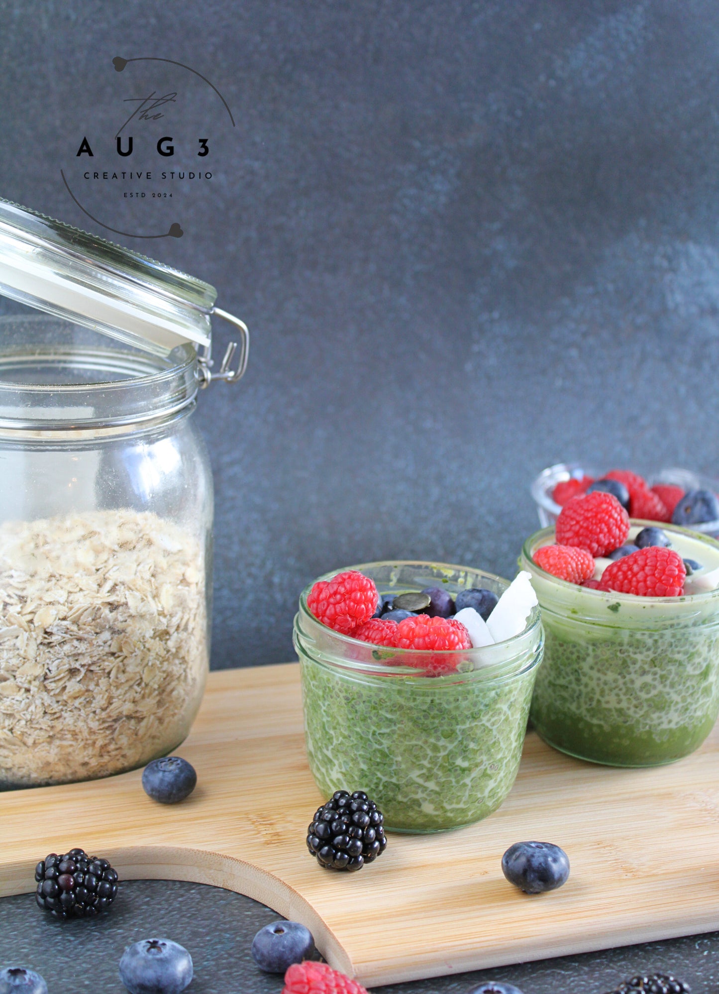 No-Bake Matcha Chia Pudding- Set 2 of 3