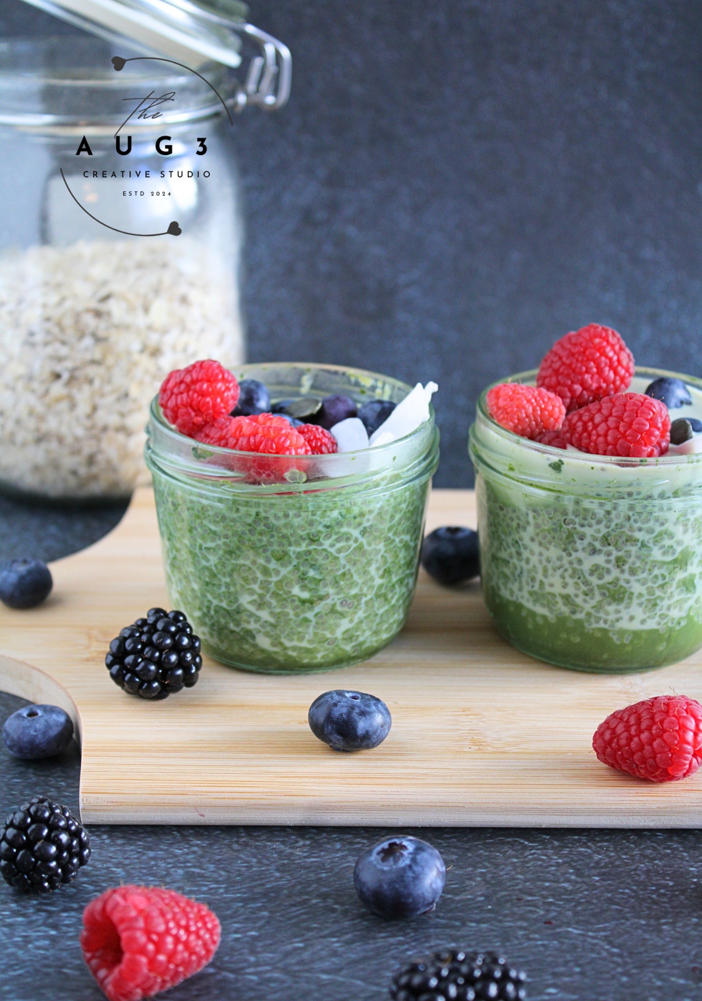 No-Bake Matcha Chia Pudding- Set 2 of 3