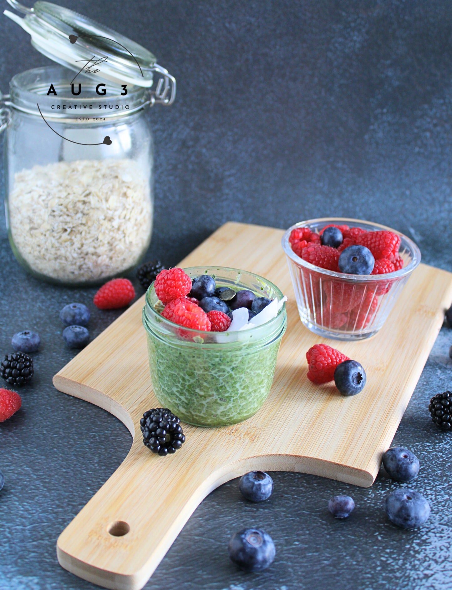 No-Bake Matcha Chia Pudding- Set 2 of 3