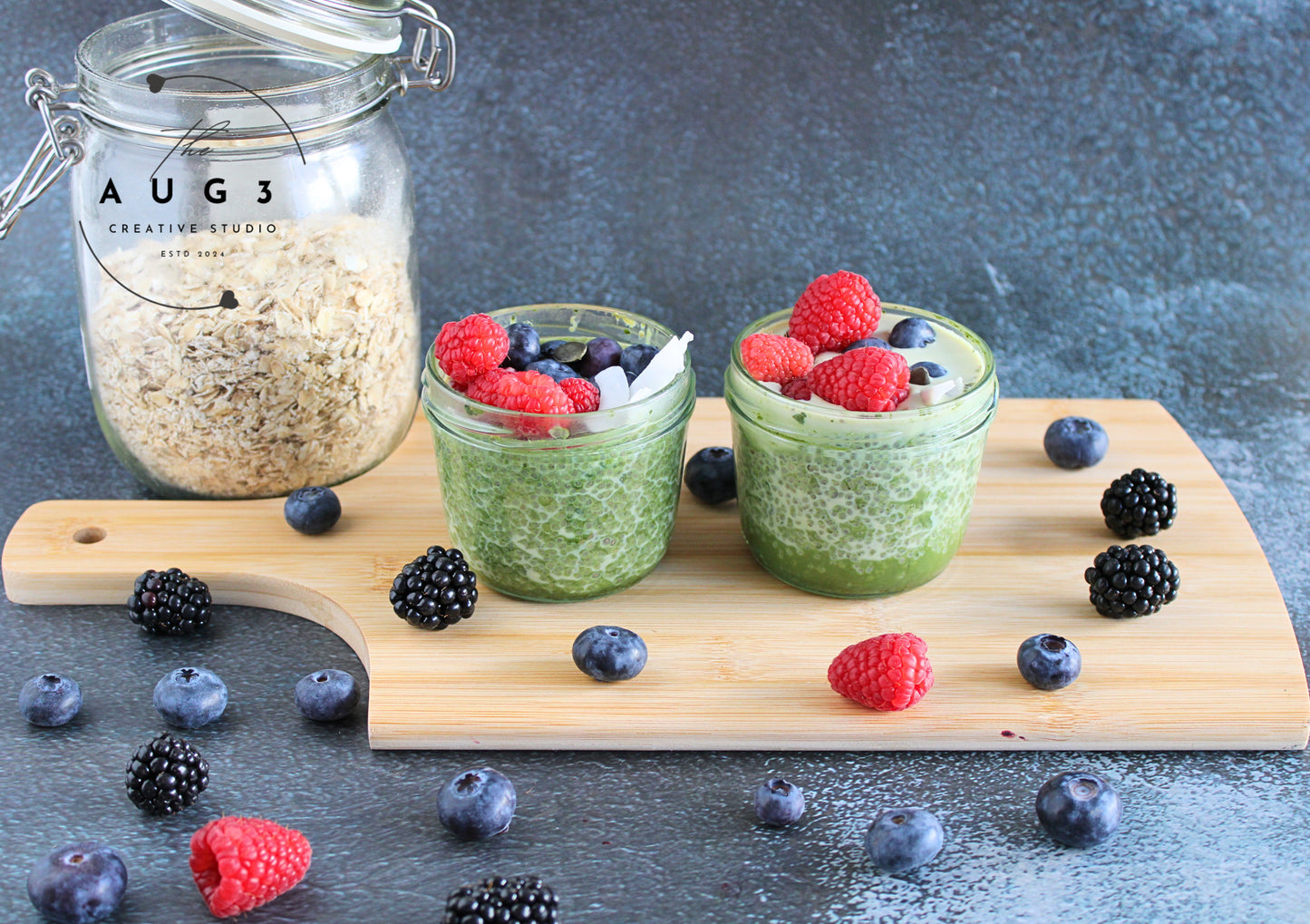 No-Bake Matcha Chia Pudding- Set 2 of 3