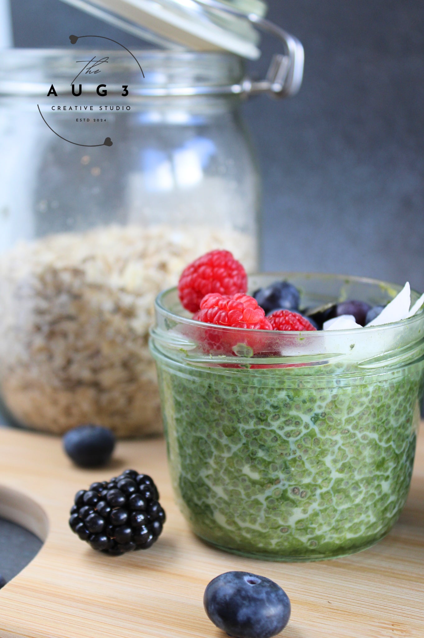 No-Bake Matcha Chia Pudding- Set 2 of 3