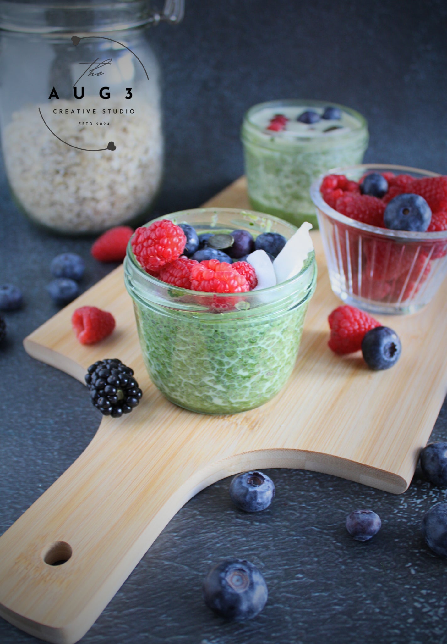 No-Bake Matcha Chia Pudding- Set 2 of 3