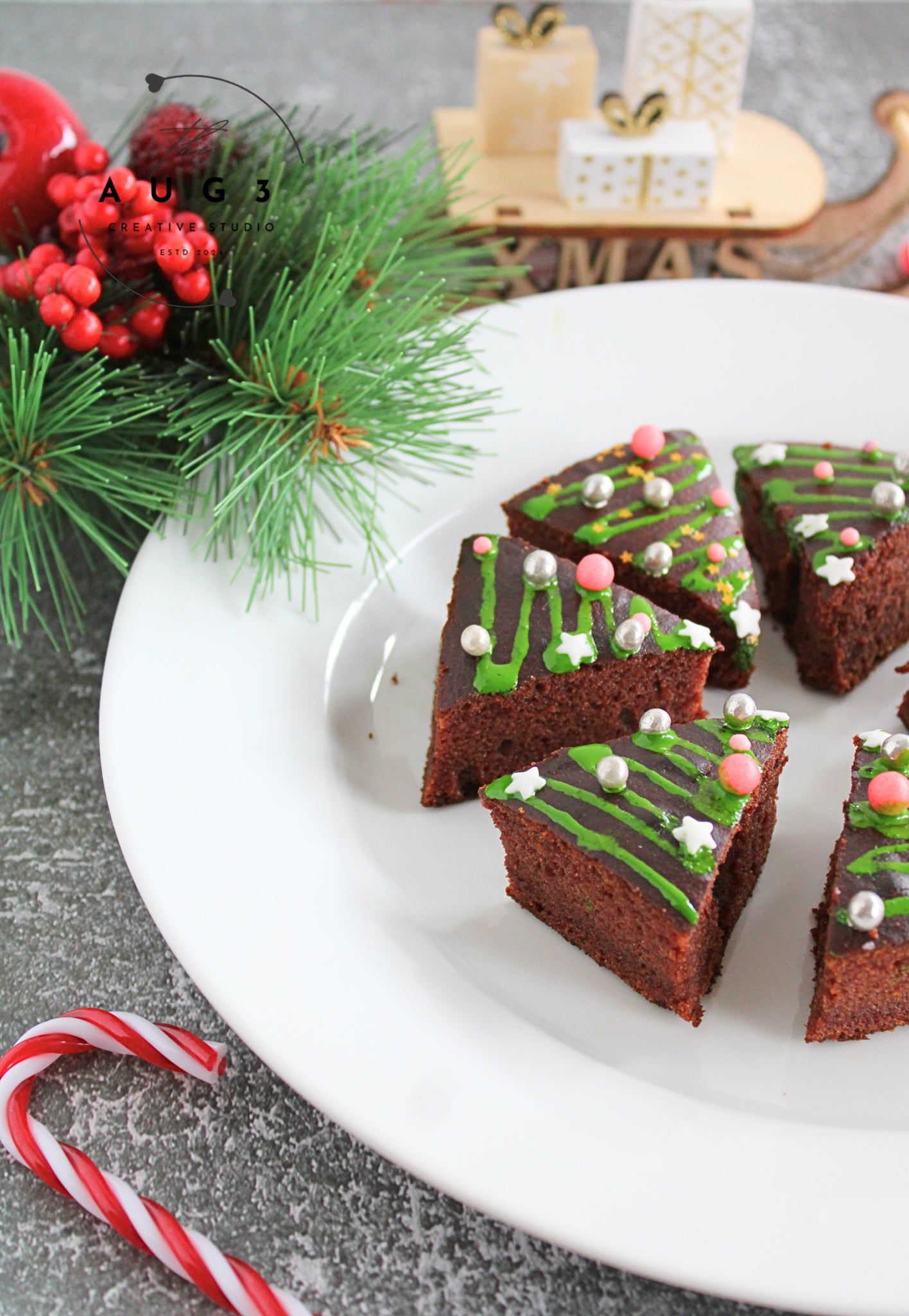 Christmas Tree Date Brownies- Set 1 of 3