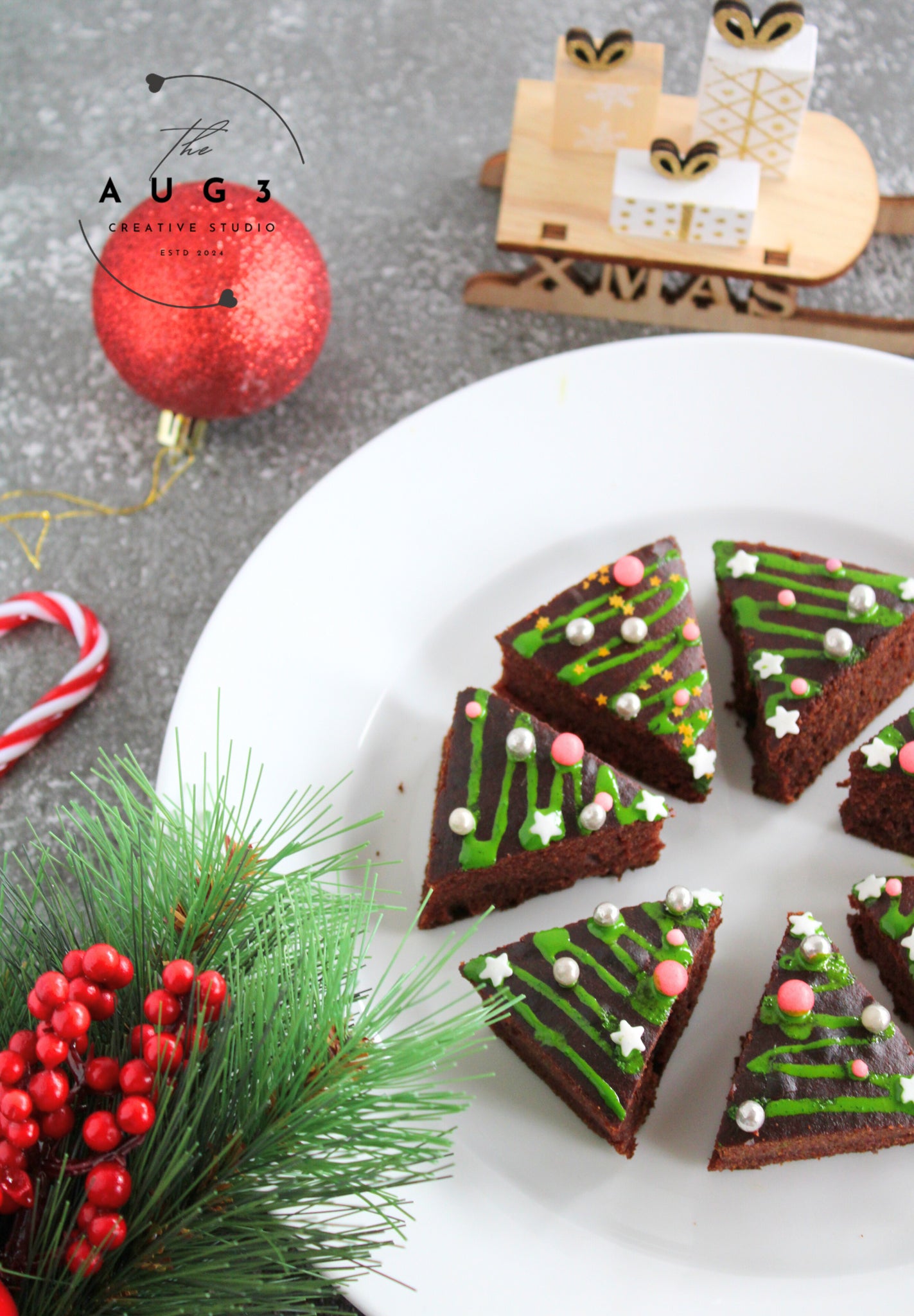 Christmas Tree Date Brownies- Set 1 of 3