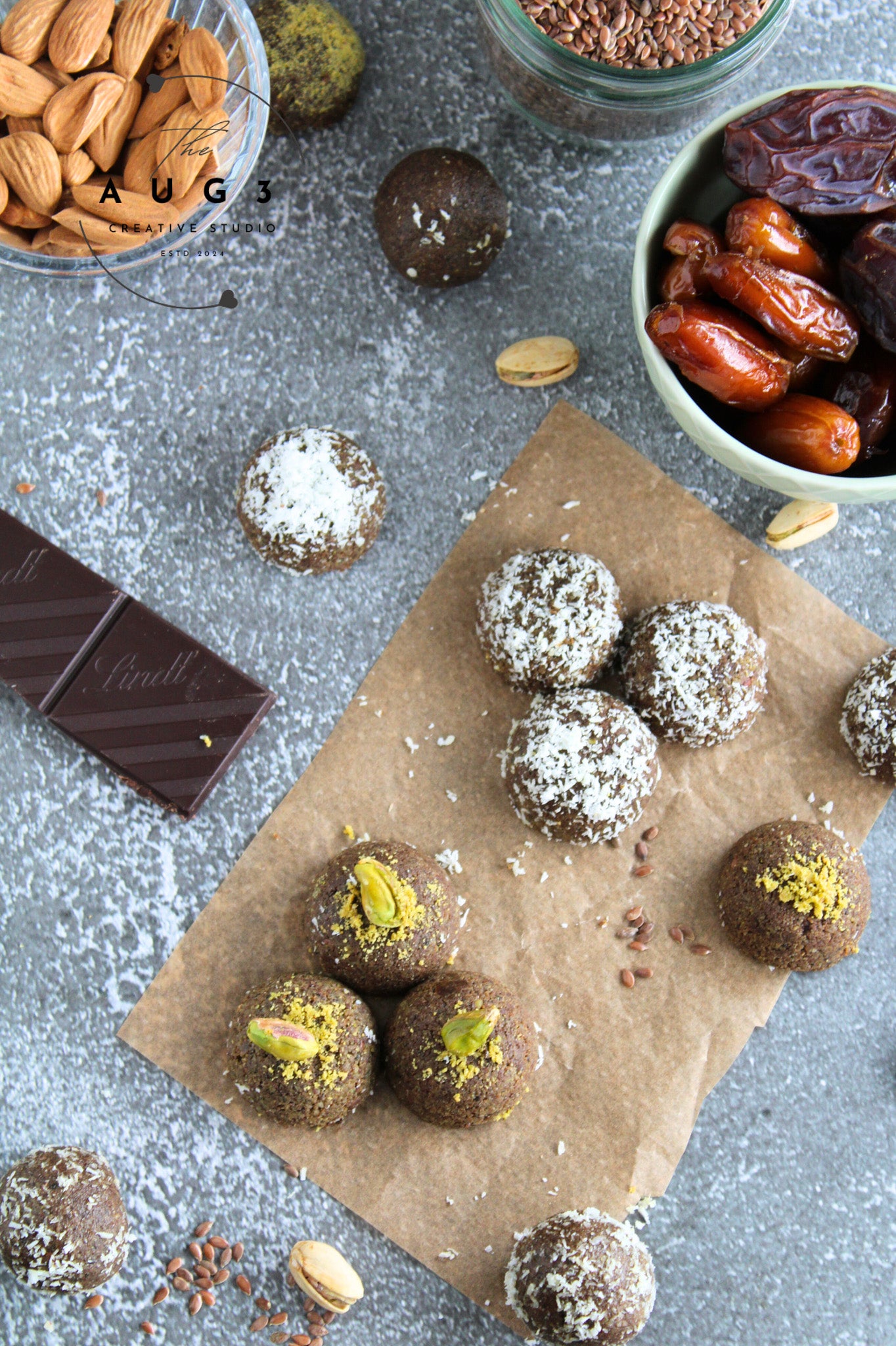 Brain Boost Bliss Balls with Pistachios, Walnuts & Dark Chocolate- Set 3 of 3