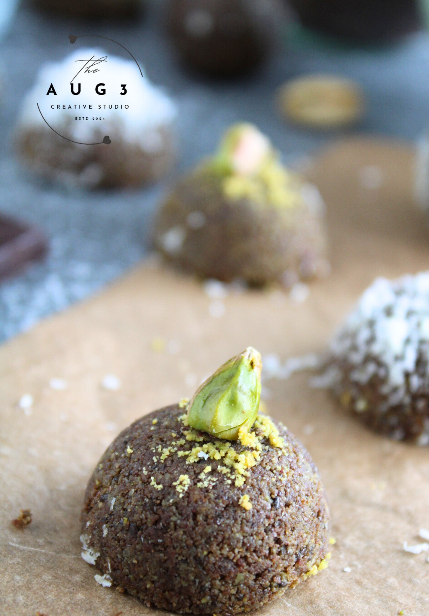 Brain Boost Bliss Balls with Pistachios, Walnuts & Dark Chocolate- Set 3 of 3