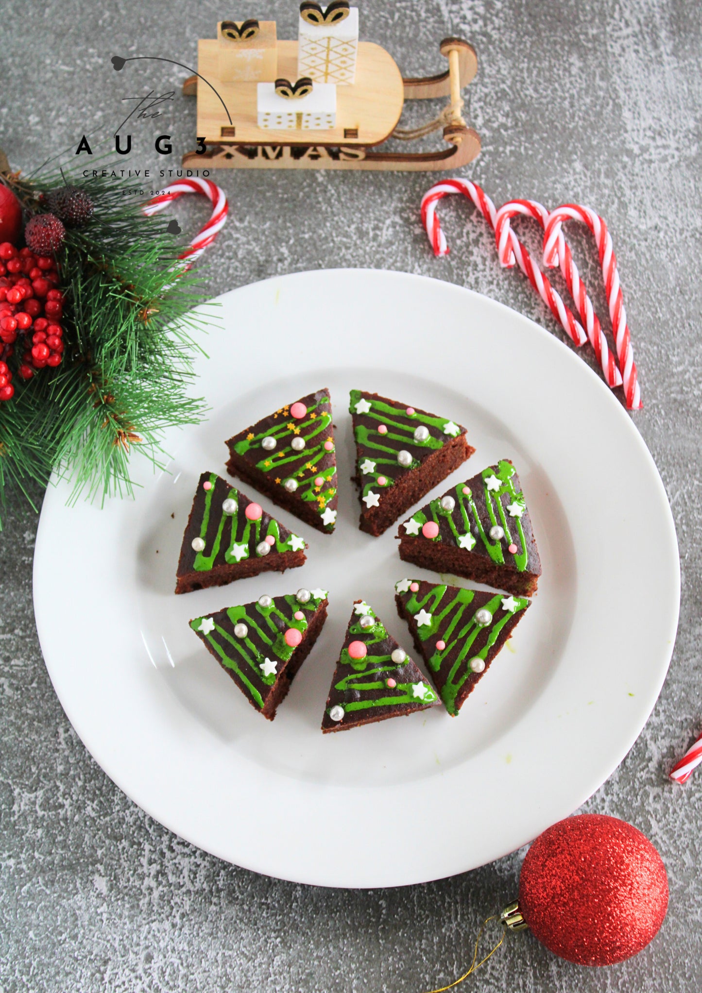 Christmas Tree Date Brownies- Set 1 of 3