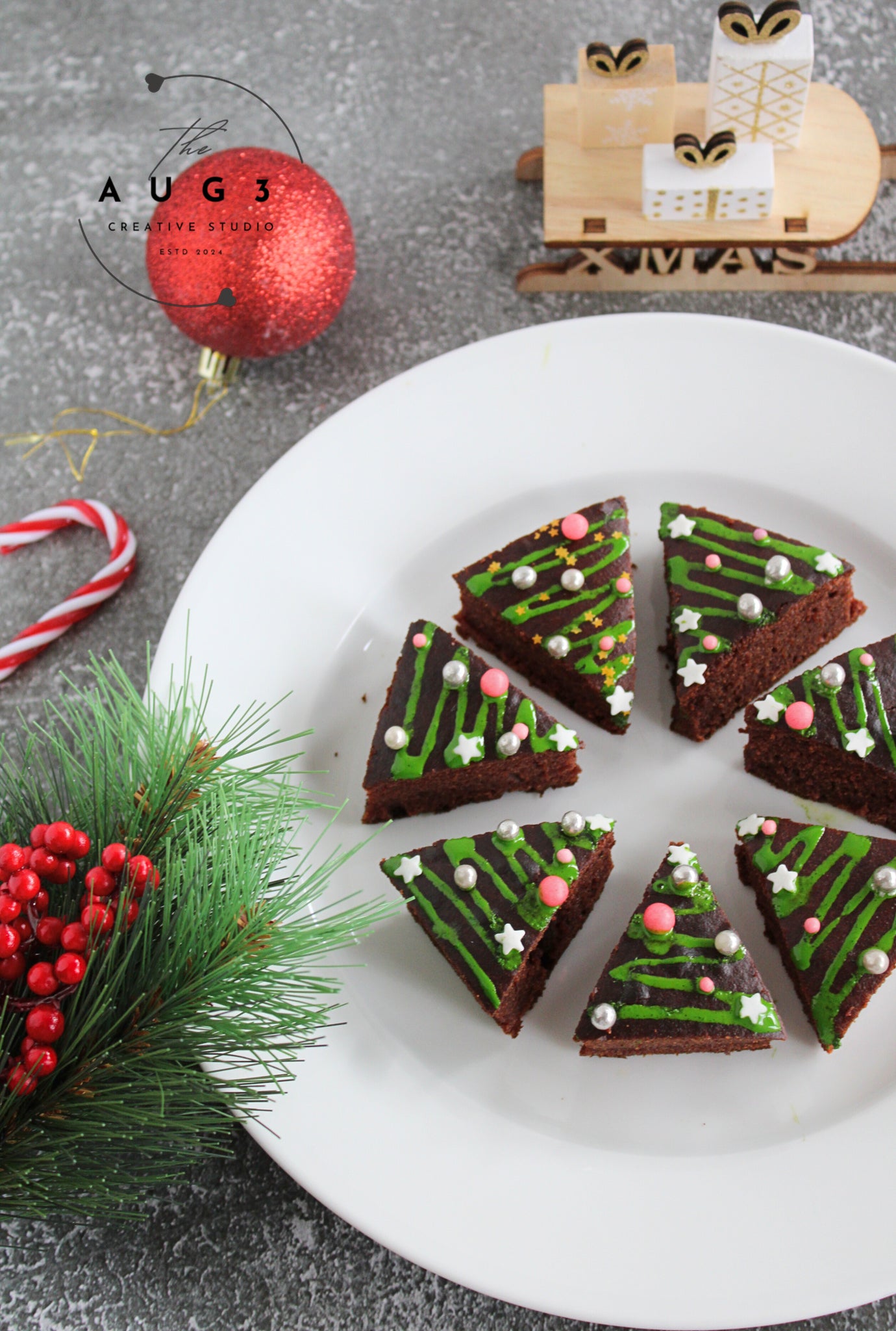 Christmas Tree Date Brownies- Set 1 of 3