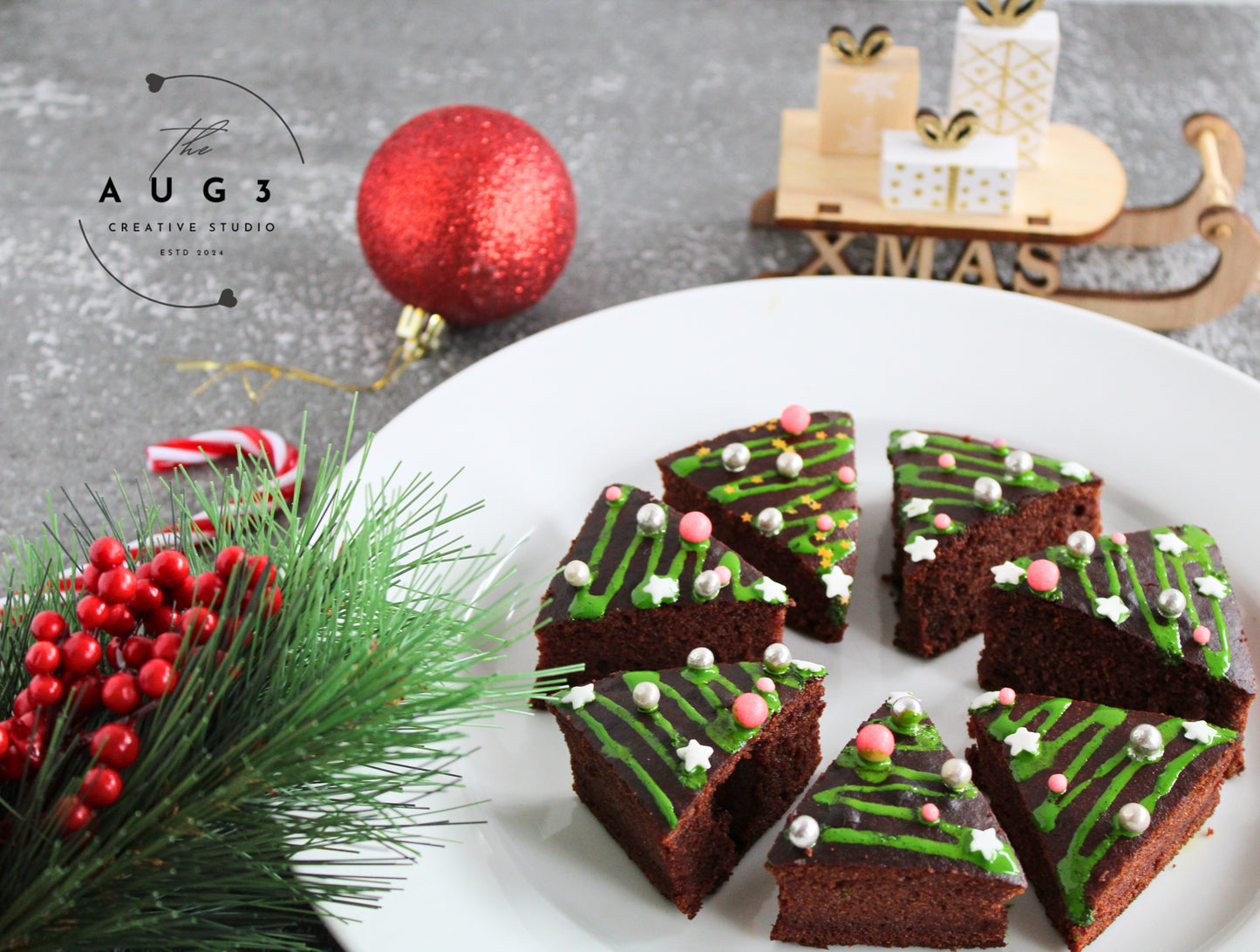 Christmas Tree Date Brownies- Set 1 of 3