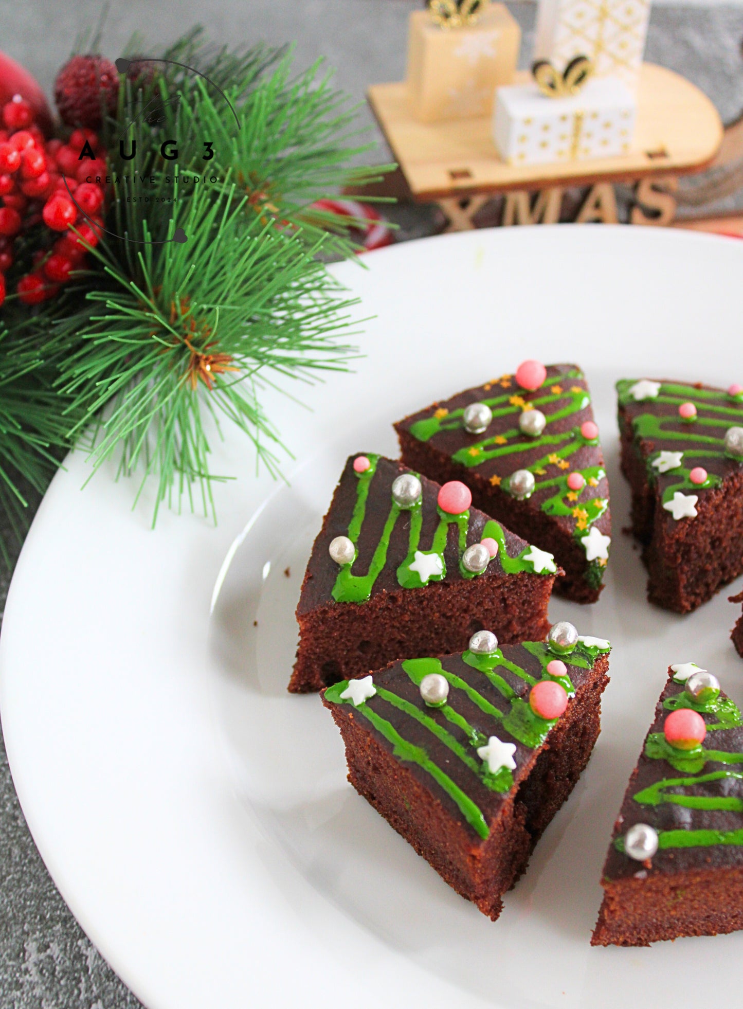 Christmas Tree Date Brownies- Set 1 of 3