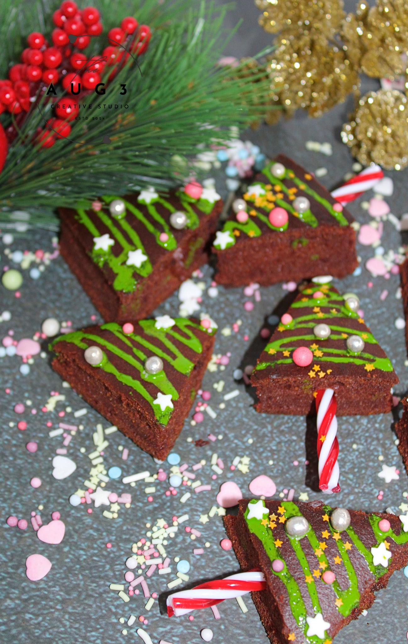 Christmas Tree Date Brownies- Set 3 of 3