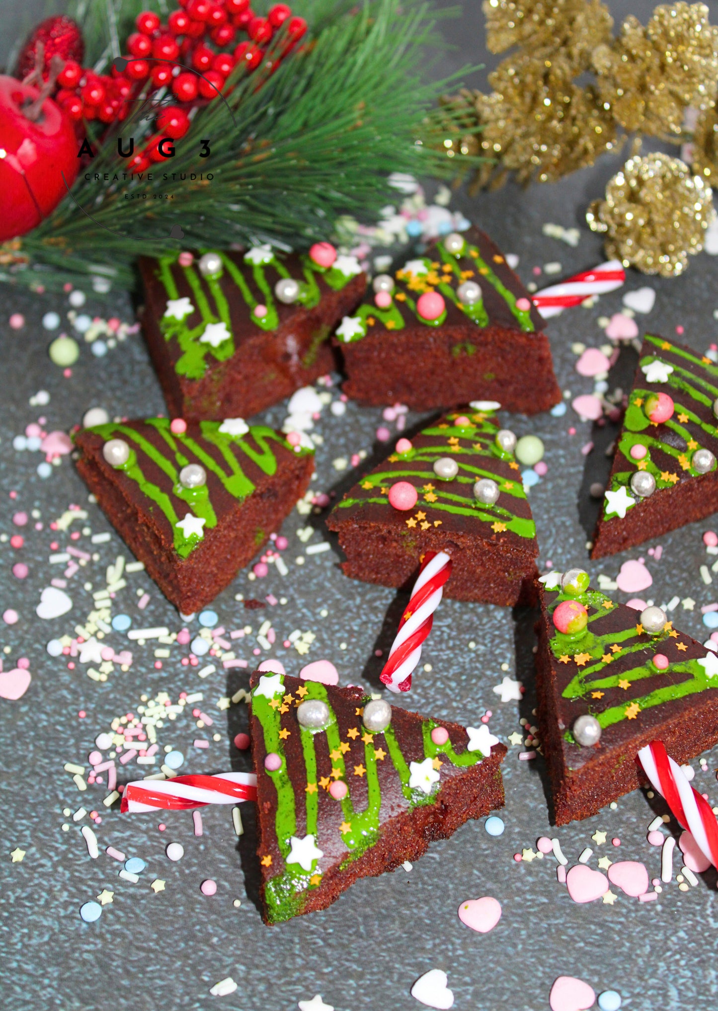 Christmas Tree Date Brownies- Set 3 of 3