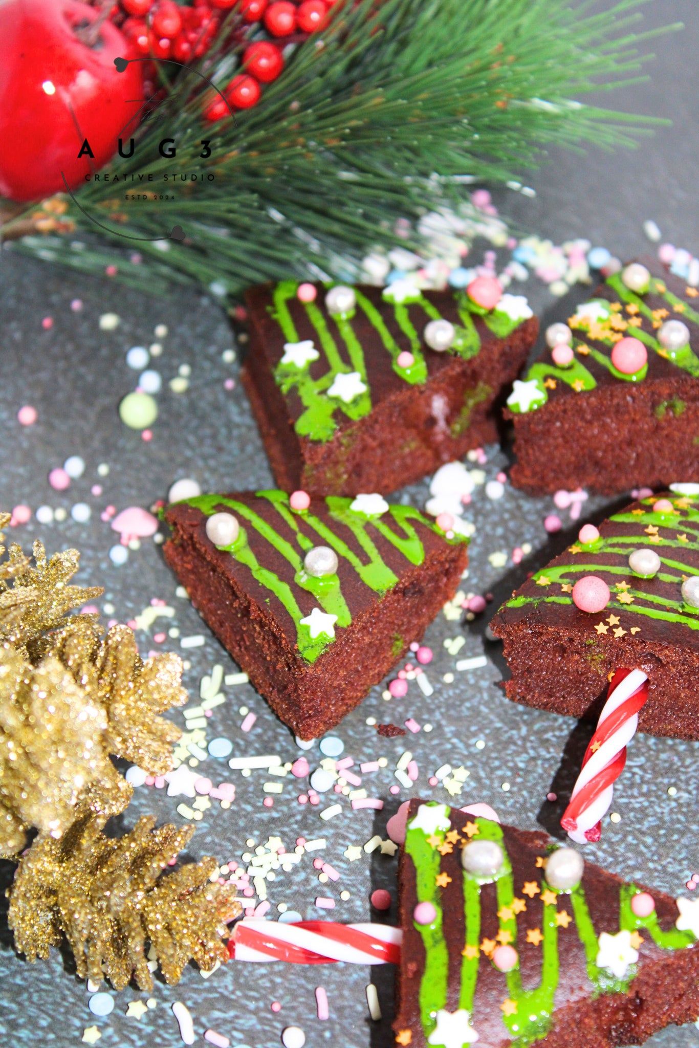 Christmas Tree Date Brownies- Set 3 of 3