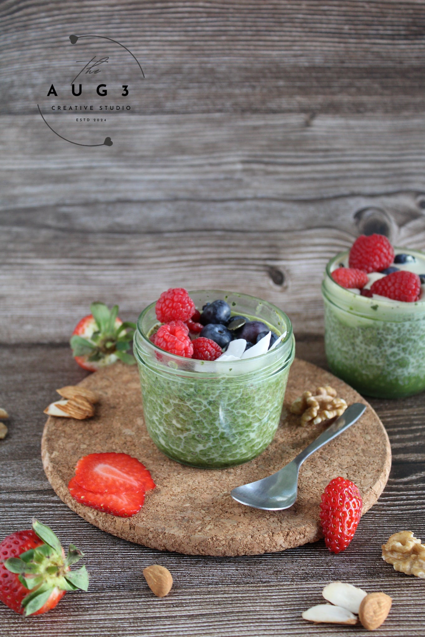 No-Bake Matcha Chia Pudding- Set 3 of 3