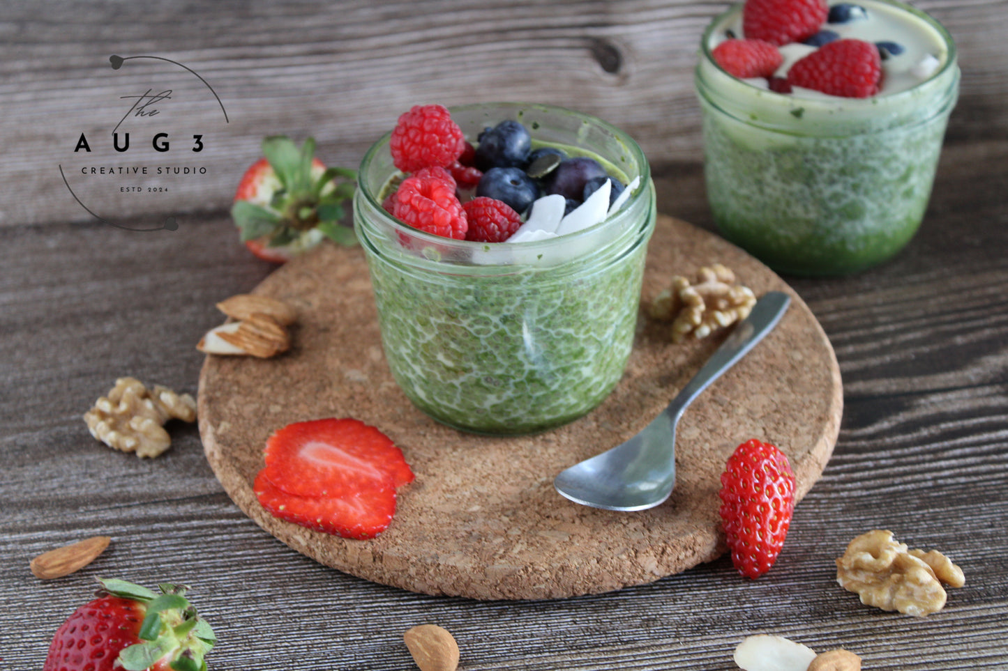 No-Bake Matcha Chia Pudding- Set 3 of 3