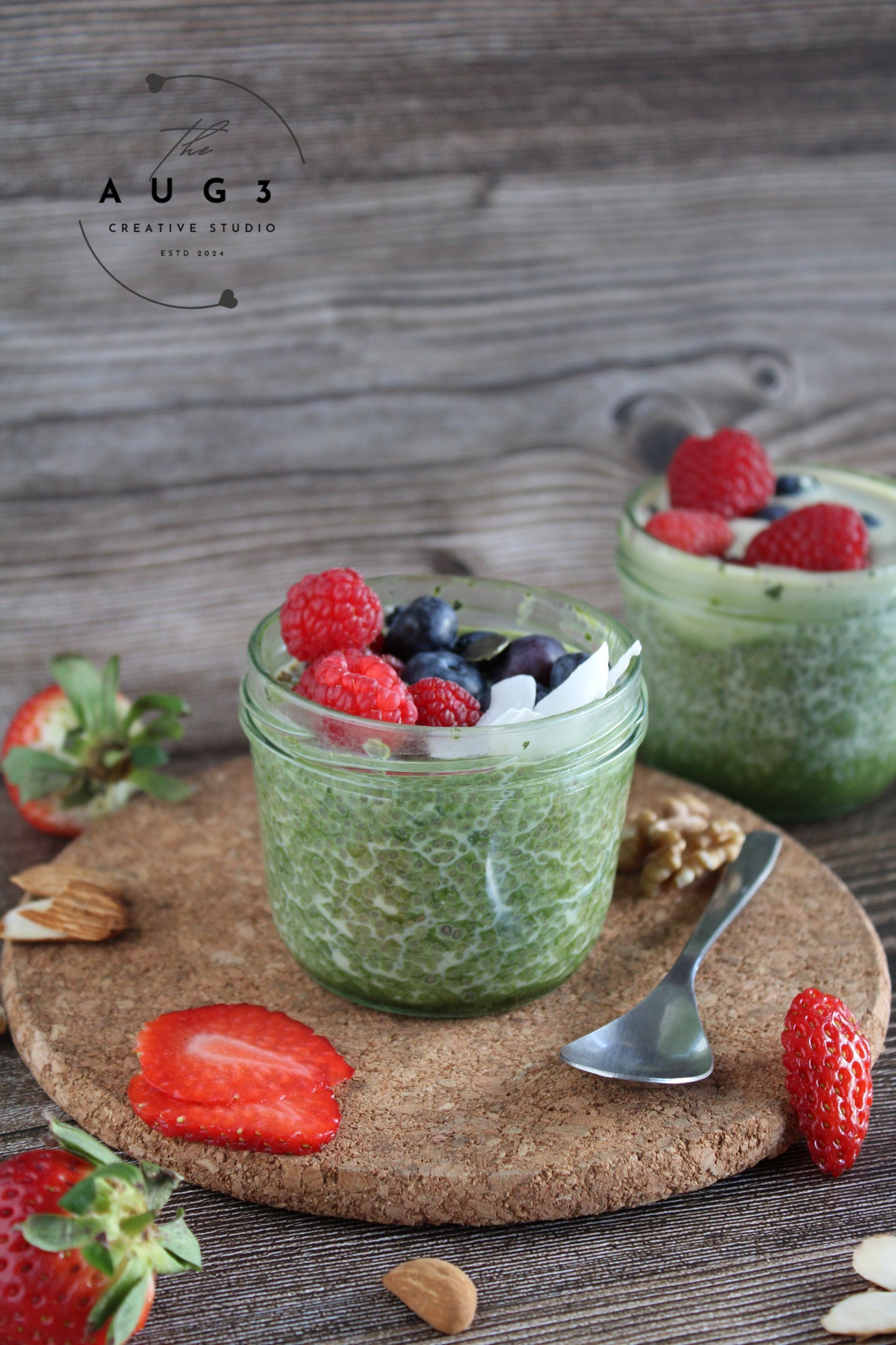 No-Bake Matcha Chia Pudding- Set 3 of 3