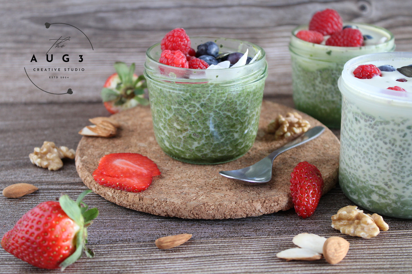 No-Bake Matcha Chia Pudding- Set 3 of 3