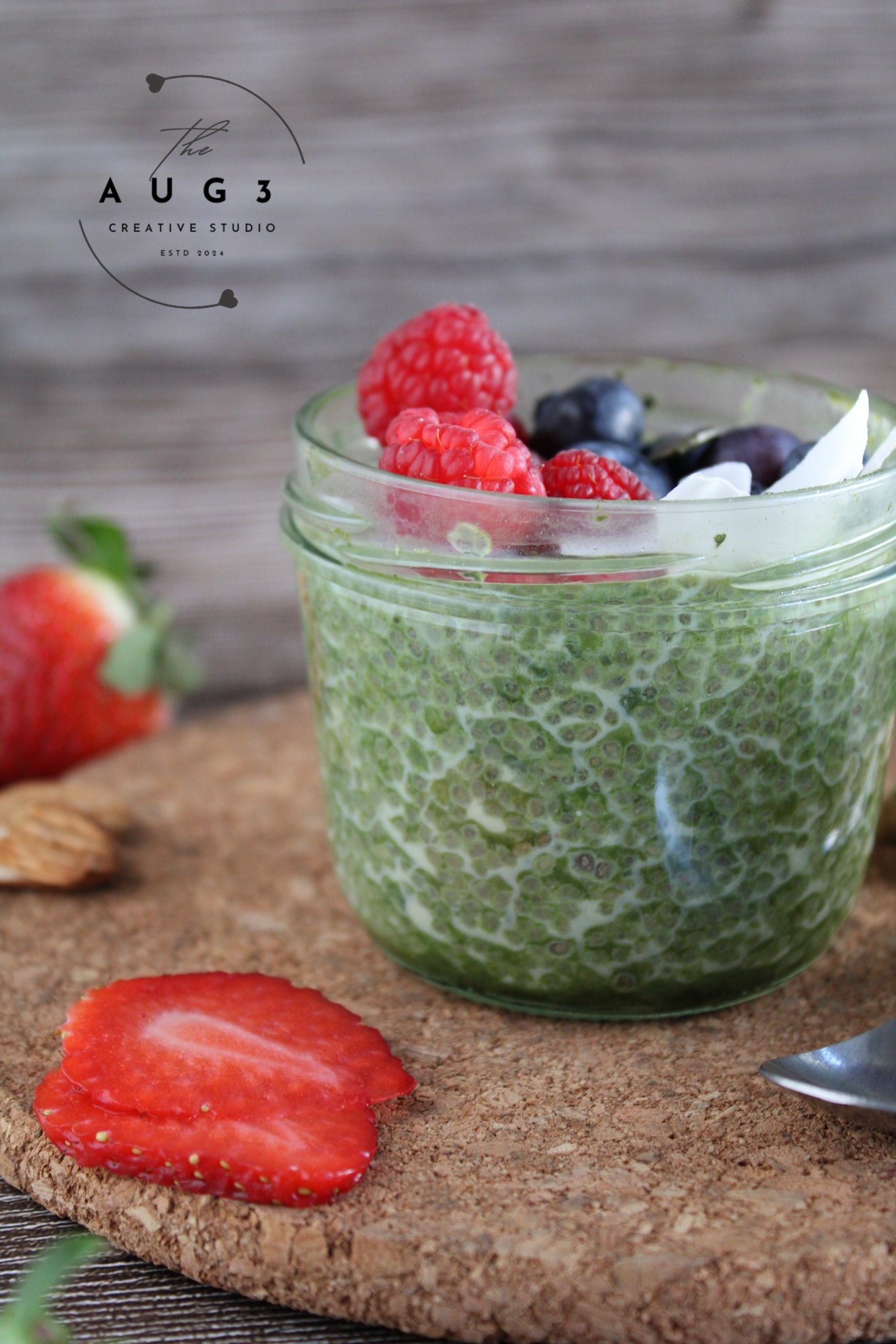 No-Bake Matcha Chia Pudding- Set 3 of 3