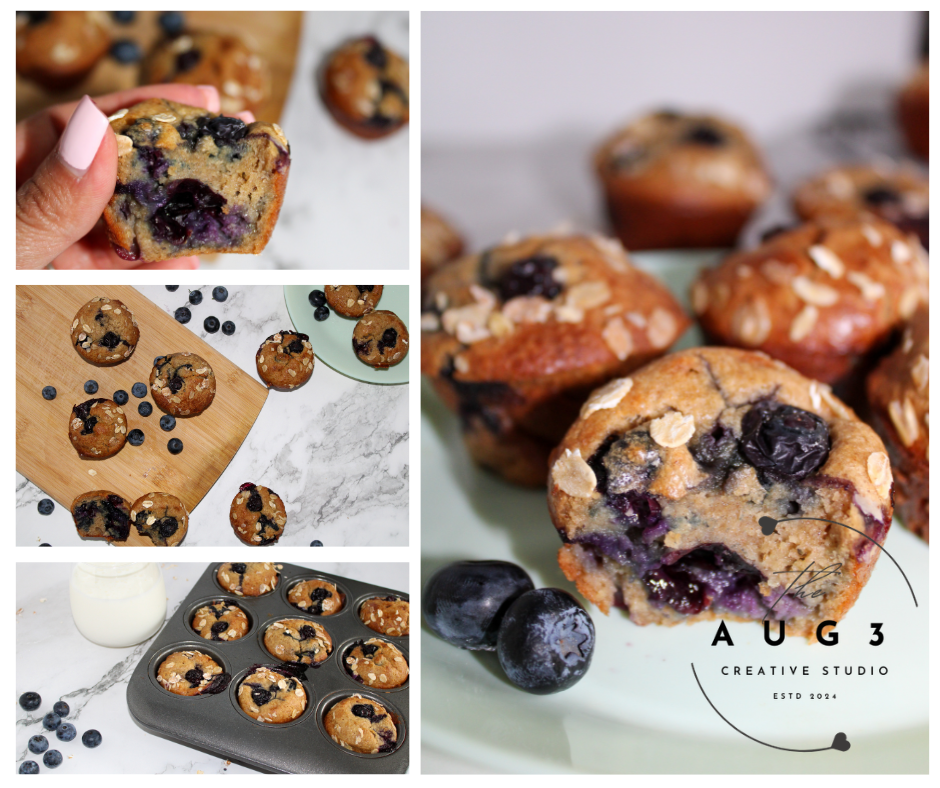 High-Protein Blueberry Cottage Cheese Oat Muffins